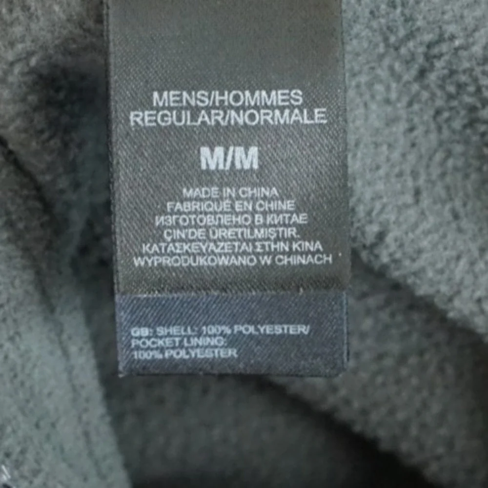 The North Face Men's Full Zip Fleece Jacket Gray Long Sleeve Size Medium‎